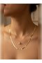 Women's 3-Piece Set Saturn Combination Necklace, Triangle Earrings, Diamond Stone Bracelet Steel Set - 3