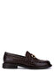 Women's Genuine Leather Brown Crocodile Loafer Shoes