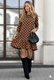 Women's Long Sleeve Crew Neck Ruffled Polka Dot Short Modal Dress - 3
