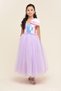 Mojo Girl's 6-10 Years Old Bow Detailed Long Evening Dress 5600 Lilac