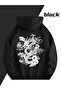 سترة بقلنسوة منقوشة على شكل تنين من Dear Lover – قصة فضفاضة 3 Thread Unisex Hoodie - 2