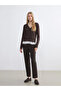 Lcwaikiki basic brown v-neck women's cardigan