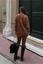 Women's Crew Neck Floral Pattern Soft Textured Mini Dress Brown - 9