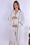Effortt Ecru Robed Maternity and Postpartum Pajama Set