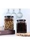 square jar with black sealed metal lid (8oz/200ml), clear glass, 12 jars - 2