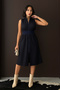 Women's Mock Neck Front Zipper Slit Spring Summer Elastic Waist Stylish Jacket Dress