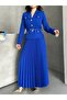 Women's Pleated Mini Skirt & Belted Blazer Jacket Set - Trendy Combination - 7