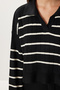 Striped Knitwear Sweater Pants Set Lci0054 Black Bone - 4