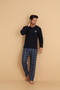 Flkn 7015 Interlock Winter Plaid Pajama Men's Pajama Set