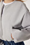 Soft Cashmere Bomber Jacket Lub0248 Gray - 4