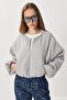 Soft Cashmere Bomber Jacket Lub0248 Gray - 2