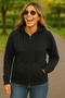 Hooded Zippered Sweatshirt 2-Thread Fleece-Lined Lycra Unprinted Slim Fit - 2