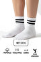 6 Pairs Black-White College Striped School Sports Socks Unisex - 3