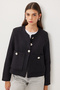 Shoulder Pad Button Tweed Jacket Loh0016 Black - 2