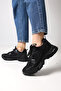 حذاء رياضي نسائي شبكي أسود – حذاء رياضي كاجوال مريح بنعل سميك - 3