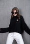 Oversized Teddy Bear Detailed Mock Neck Knitwear Sweater Aw25Kz0073 - 2