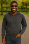 Hooded Zippered Sweatshirt 2-Thread Fleece-Lined Lycra Unprinted Slim Fit