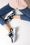 Black Mesh Women's Sports Shoes – Stylish and Comfortable Sneaker Model with White Detailing - 5