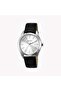 Men's Silver Dial Watch, Black Leather Band | Es1g004m0075