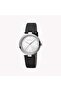 Women's Black Leather Watch, Silver Dial | ES1L314L0015