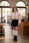 Cross-Stitched Winter Coat with Rubber Detail Crop (Calemore) - 2