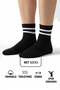 6 Pairs Black-White College Striped School Sports Socks Unisex - 4
