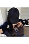 Black Color,Star Knit Half Finger Wool Gloves (Pair)