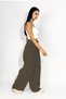 Women's Woven Modal Elastic Waist Wide Leg Pants with Pockets and Drawstring P Palazzo Pants Brown - 5