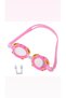 Crab Pink Figure Sea Pool Swimmer Children Girls Glasses Earplugs Anti-Fog Adjustable Gift - 3