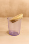 Motto - 6-Piece Bamboo Vacuum Lid Spoon, Label Gift Included, Purple Glass Storage Container Spice Jar Set 315 ml - 4