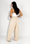 Women's Woven Modal Elastic Waist Wide Leg Pants with Pockets Drawstring P Palazzo Pants Mink - 6