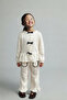 Girl's Cotton Cream Stylish Bow Detail Set – Comfortable and Elegant Design