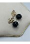 Bee and Colorful Bead Detail Earrings (Brass Plated) Blue - 4