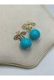 Bee and Colorful Bead Detail Earrings (Brass Plated) Blue - 5