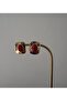 Vintage Design Square Model Burgundy Gold Steel Earrings - 2