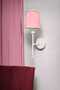 Polen Single White Painted Children's Room Wall Lamp (with Fan-Pink Conical Shade)