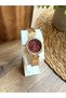 Vintage Round Gold Inside Burgundy Women's Wristwatch - 4