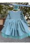 Winter Sky Blue Bow Children's Evening Dress - 2