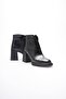 Women's Leather Boots Crocodile Thick Heeled Zippered Black Orvella - 3
