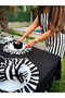 4-Piece Stripe Linen Fabric Frilly Napkin/ Presentation - 4