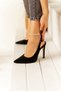 Black Suede 10.5 cm Pointed Toe Stiletto Thin Heels Women's Shoes - 5