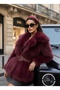 Custom Design Coat with Stone Embroidered Belt and Fur Lining Imported from Abroad - 7