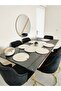 Jute, American Dinnerware Set, 6 Plates, 1 Bread Basket, 1 Runner, Plate Mat, Runner, Plate Set, Lux Presentation - 5