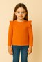 Girl's 3-Piece Long Sleeve Ribbed Bodysuit Set - Orange, Purple, Yellow - Ruffle Detailed Soft - 5
