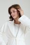 Women's Ecru Jacquard Shawl Collar Full Length Winter Long Sleeve Special Design Maternity Nightgown Nightdress Set - 3