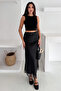 Women's Satin Long Skirt with Lace Detail – Elegant Touch - 2