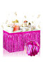 Table Skirt Metallic Pink Shiny Tasseled 360 cm Length 70 cm Height - 3