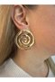 Gold Spiral Shaped Modern Earrings – Artistic and Bold Elegance |   Special Boxed - 3