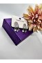 3-Piece Combined Star-Hanging Silver Color Steel Earrings - 2
