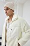 Premium Men's Velvet Pocket Detailed Ecru Plush Coat Ls-86076 - 2